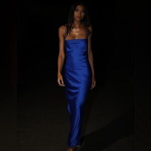 New with tags! Meshki Sydney Slip Maxi Dress in Cobalt. XS